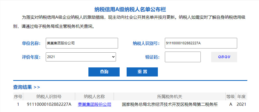以誠(chéng)信鑄品牌，美巢集團(tuán)股份公司連續(xù)15年獲評(píng)納稅信用A級(jí)企業(yè)